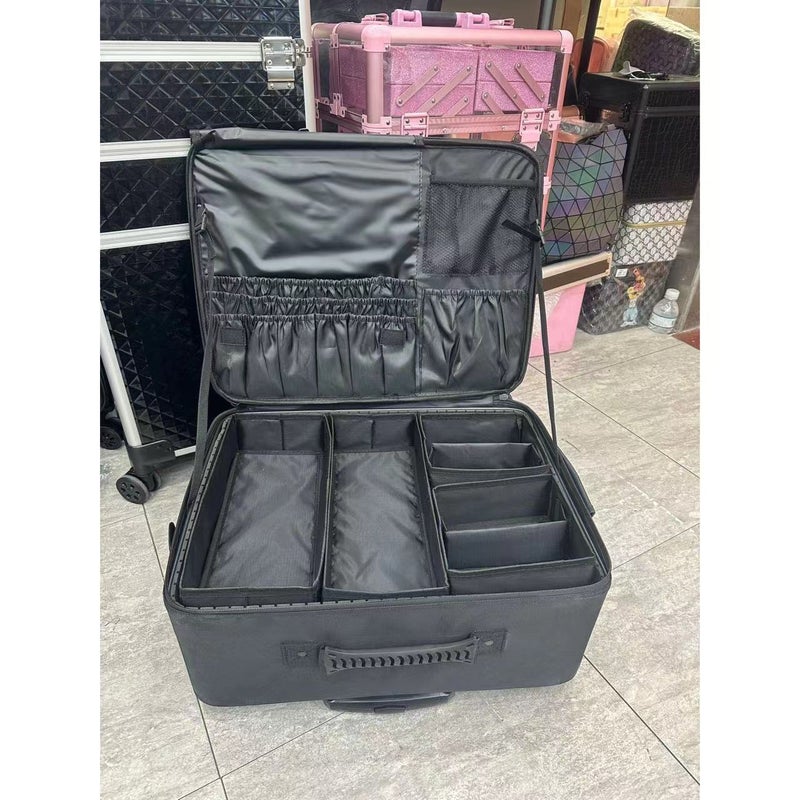 Large Capacity Height-Up Professional Pull Rod Bag Professional Tattoo Cosmetic Case Makeup Eyelash Nail Beauty Tools Storage - Image 3